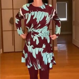 Stella McCartney Maroon and Teal Dress